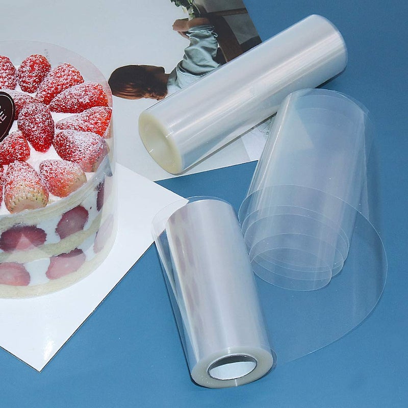 YQL Cake Collar 8 Inch,Acetate Cake Collar Roll DIY Acetate Sheet Baking Transparent Mousse Cake Sheets Surrounding Edge Clear Cake Strips for Baking Decorate Shaker Cards Making(8x394 Inch) - Image 5